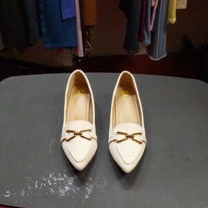 Unbranded Elegant Cloth Cream Loafers